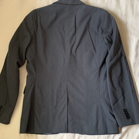 Banana Republic cotton blue-grey no iron slim fit lined 2 button blazer EUC - Picture 4 of 9